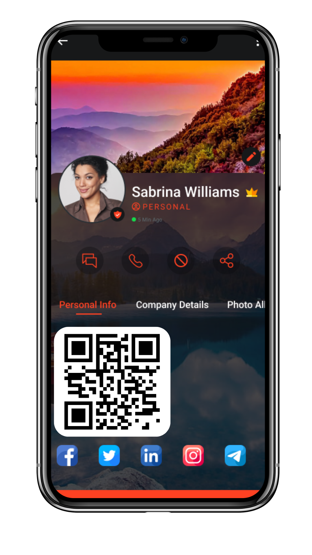 QR networking screen